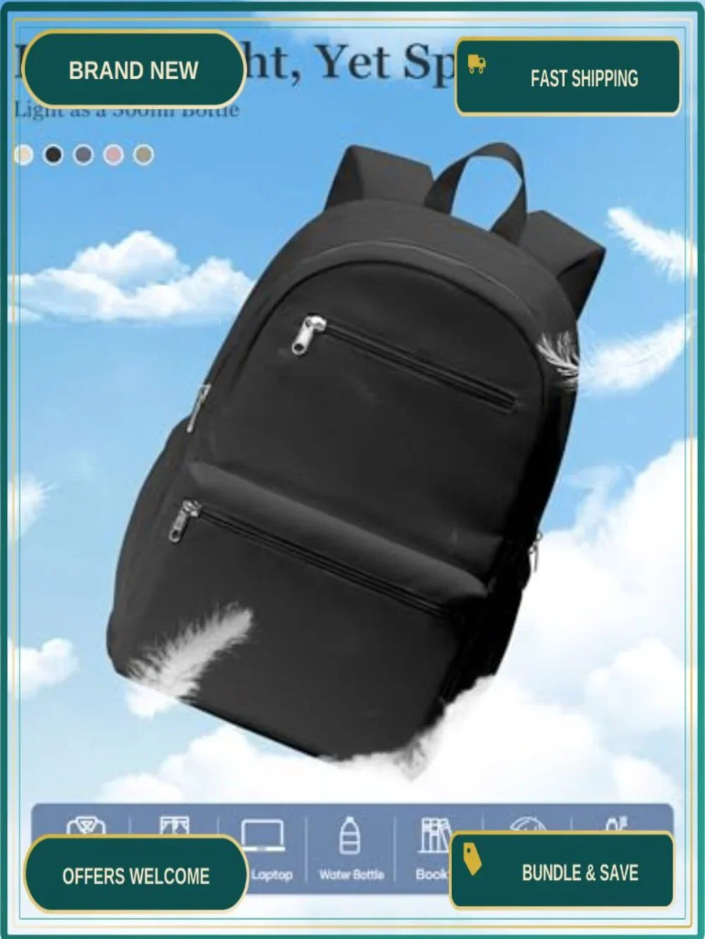 Lightweight Multi Pocket Backpack for Travel School College
